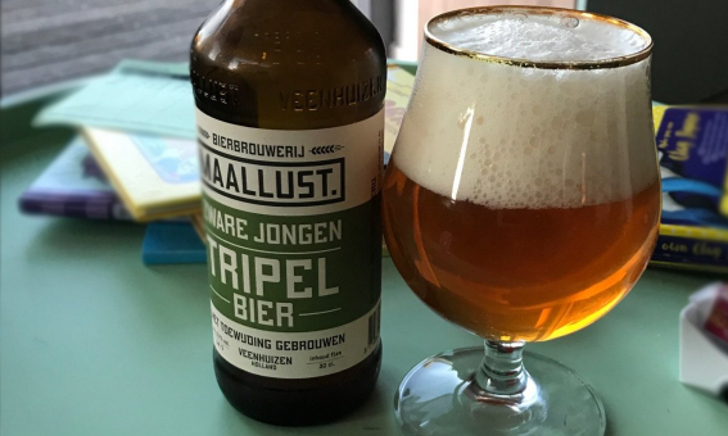 Maallust Zware Jongen Tripel fles en glas